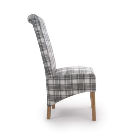 Flair Krista Roll Back Herringbone Check Cappuccino Dining Chair (Pair)