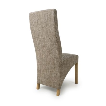 Flair Baxter Wave Back Tweed Oatmeal Dining Chair (Pair)