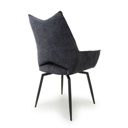 Flair Dakar Textured Effect Charcoal Swivel Chair (Pair)