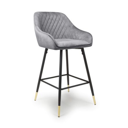 Flair Savanna Brushed Velvet Bar Stool (Pair)