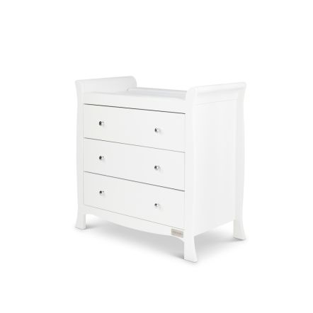 Ickle Bubba Snowdon Changing Unit Classic style, white finish 3 drawers, silver handles