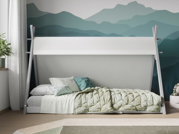 Flair Apache Canvas Tipi Wooden Bed Frame Grey
