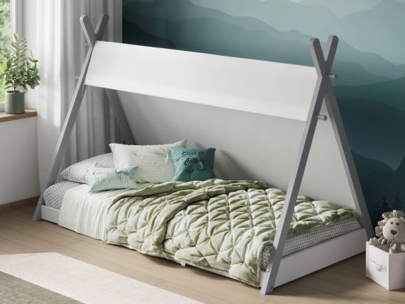 Flair Apache Canvas Tipi Wooden Bed Frame Grey
