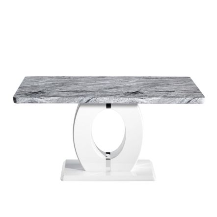 Flair Neptune Medium Marble Effect Grey/White Dining Table