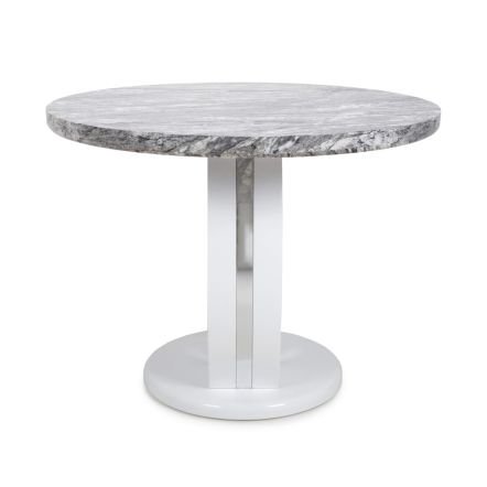 Flair Neptune Round Marble Effect Grey/White Dining Table