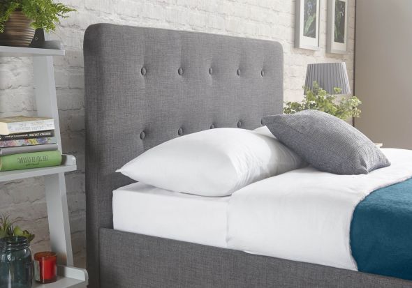 GFW Ashbourne Grey Fabric Bed Frame
