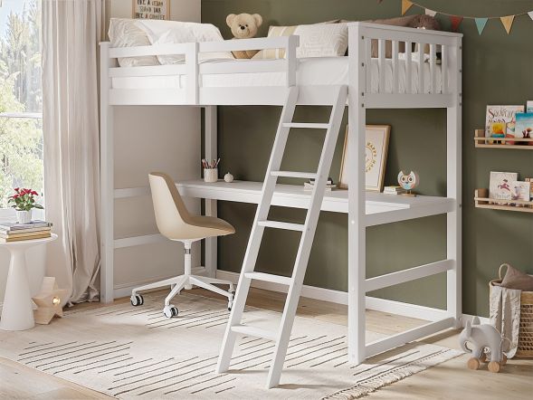 Flair Jules High Sleeper with Desk White