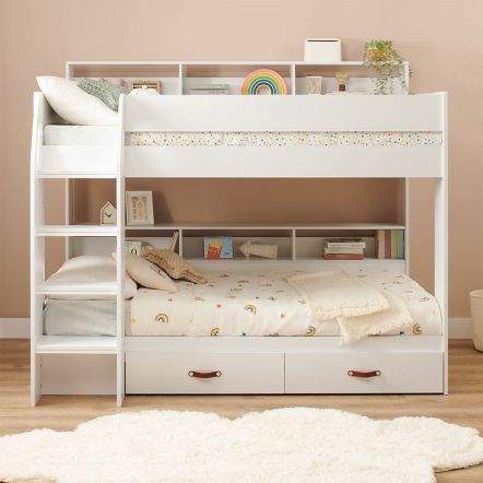Flair Aviary Kids Bunk Bed with Storage Drawers and Shelves

