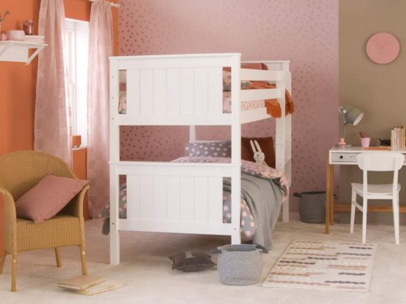 Little Folks Furniture Classic Beech Bunk Bed in White