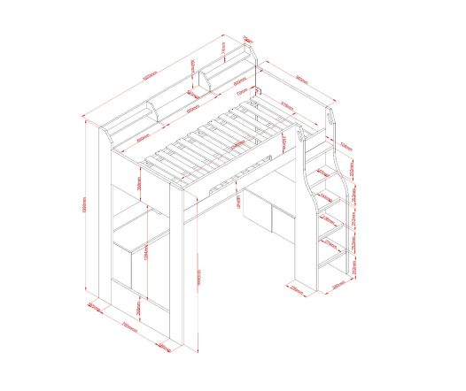 Flair Skyhigh Gaming High Sleeper Anthracite