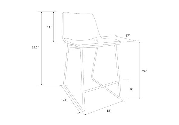 Bowden Upholstered Moulded Counter Stool Caramel Maple
