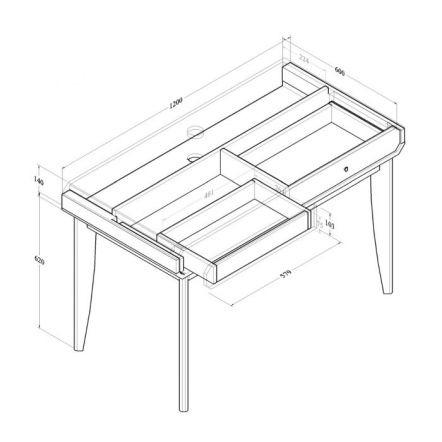 Kidsaw Study Desk / Dressing Table Light Oak