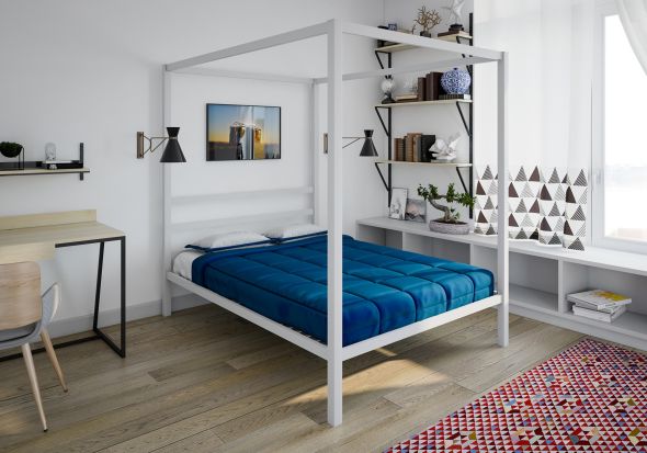 Dorel Modern Metal Canopy Bed

