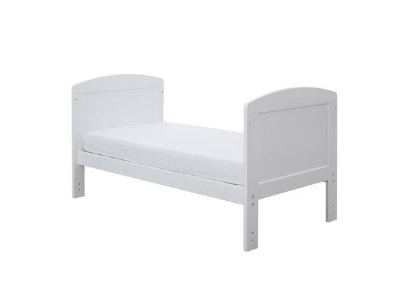 Ickle Bubba Coleby Mini Cot Bed white finish classic style slatted base solid end panels suitable from birth to approx 4 years