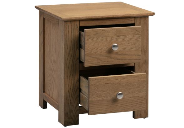 Flintshire Furniture Conway 2 Drawer Smoked Oak Bedside Cabinet