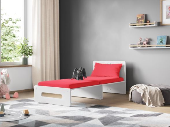 Flair Stepaside Staircase High Sleeper with Futon-Scarlet Red
