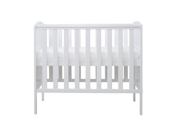 Ickle Bubba Coleby Space Saver Cot Classic style white finish 3 height positions open slatted sides