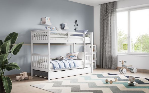 Flair Zoom Small Single Detachable Bunk Bed White