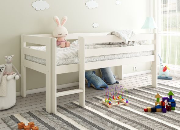 Noomi Solid Wood Shorty Midsleeper White (FSC-Certified)
