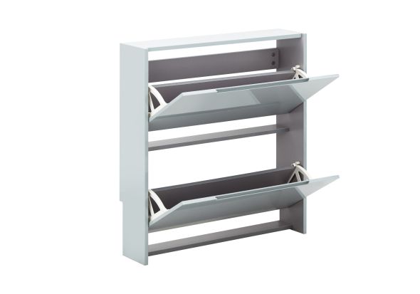 GFW Narrow High Gloss 2 Tier Shoe Cabinet
