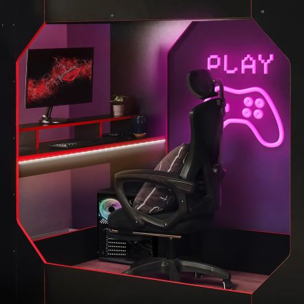 Recoil Boss Pod Small Double Gaming Highsleeper Bed with Desk and Storage
