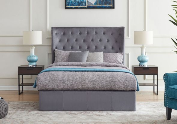 Flintshire Furniture Holway Grey Fabric Ottoman Bed Frame
