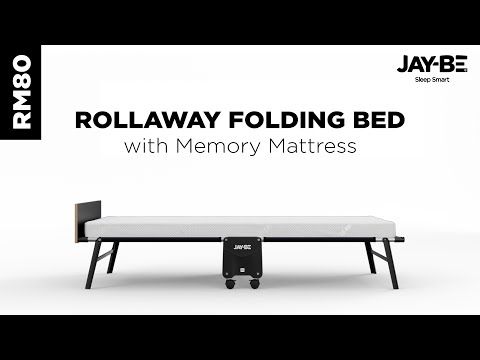 Jay-Be® RM80 Rollaway Folding Bed with Memory Mattress, Single
