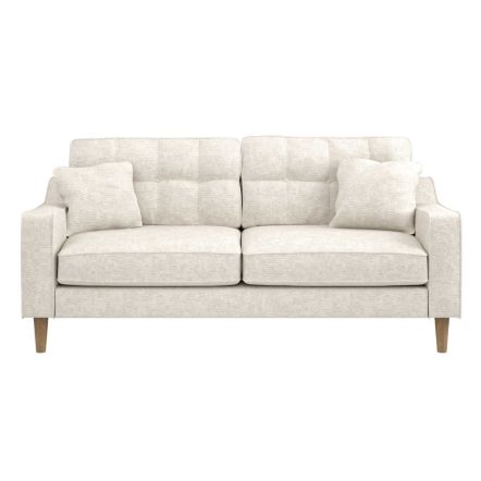 Solace+Co Jude 3 Seater Mid Century Fabric Sofa Beige