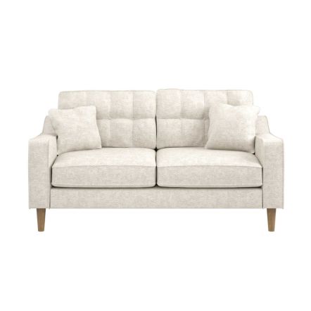 Solace+Co Jude 2 Seater Mid Century Fabric Sofa Beige