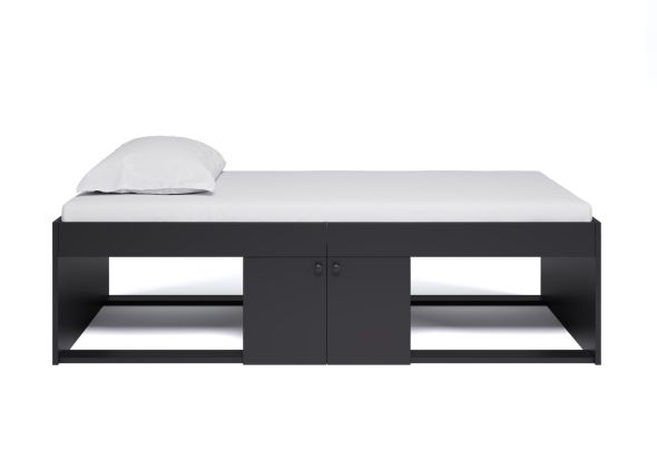 Kidsaw Low Single Storage Cabin Bed Modern design Two open shelves two door cupboard Uk single size
