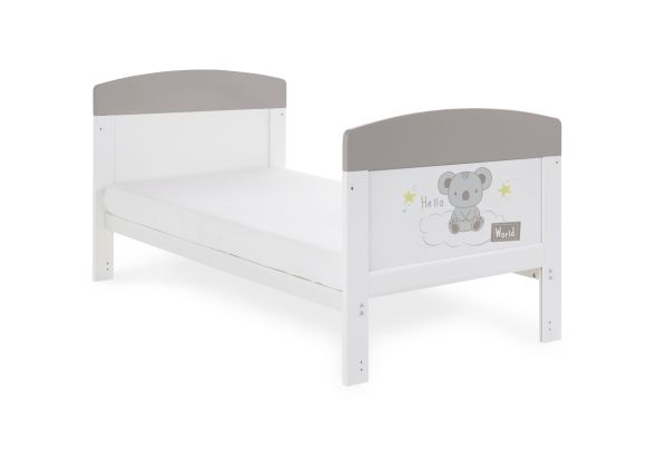 Obaby Grace Inspire Cot Bed - Hello World Koala Grey
