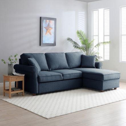 Johnby Corner Sofa Bed - Eros Navy Textured Weave