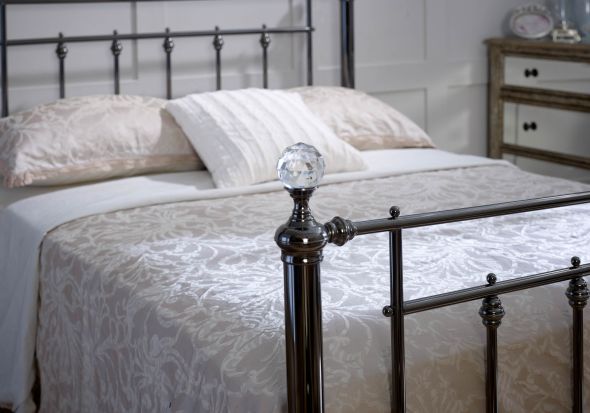 Limelight Libra Metal Bed Frame with Crystal Finials
