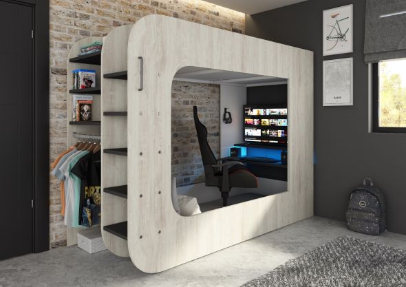 Loftpod Solo 4 Gaming Bed (Grey Futon)