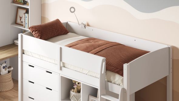 Flair Loop Midsleeper Bed Full Set-White
