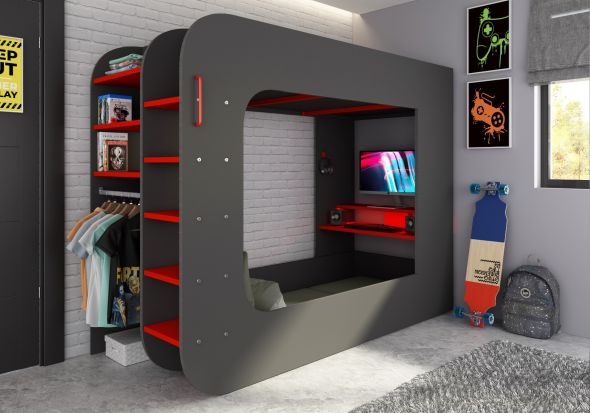 Loftpod Solo 2 Gaming Bed (Grey Futon)