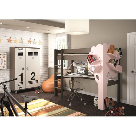 Mathy By Bols Dominique Highsleeper Bed With Desk & Bookcase
