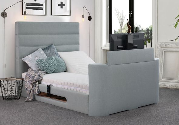 Sweet Dreams Mazarine Adjustable TV Bed Frame Individually controlled adjustable units Holds up to a 40" tv Choice of fabric finishes