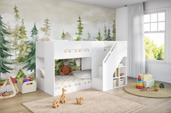 Flair Phobo Staircase Low Bunk White
