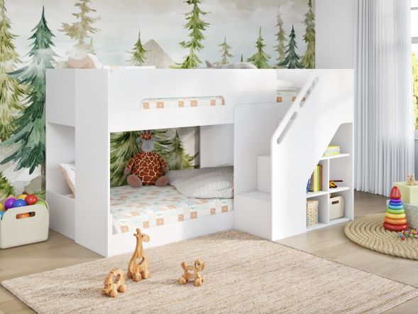 Flair Phobo Staircase Low Bunk White
