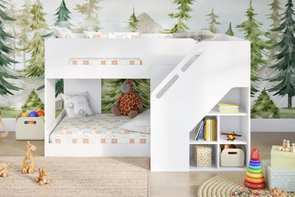 Flair Phobo Staircase Low Bunk White
