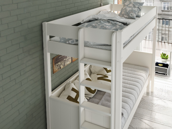noomi arvid pull out bunk bed white