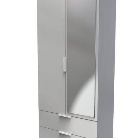Welcome Furniture Plymouth 2ft6in 2 Drawer Mirror Robe 