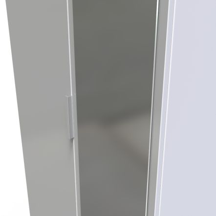 Welcome Furniture Plymouth Tall 2ft6in Mirror Robe White Matt