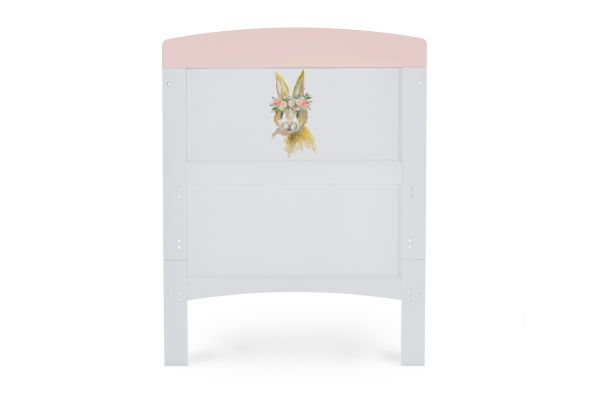 Obaby Grace Inspire Cot Bed - Watercolour Rabbit Pink
