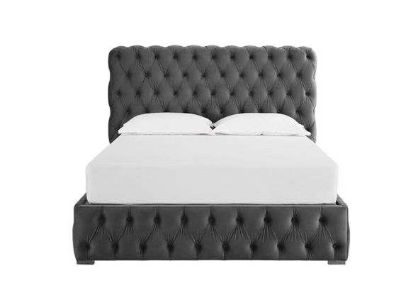 Flair Saunton Fabric Ottoman Kingsize Grey
