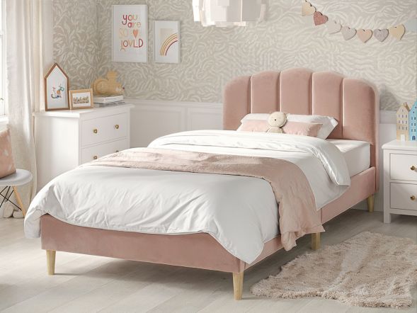 Flair Scallop Velvet Bed Frame