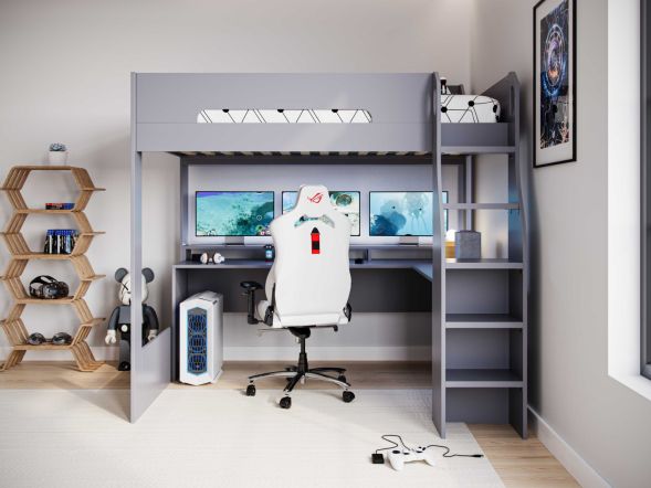 Flair Skyhigh Small Double Gaming High Sleeper Anthracite