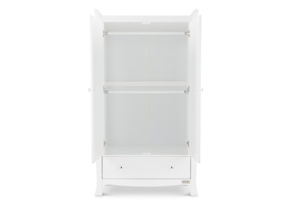 White classic styled wardrobe 2 doors 1 drawer by 2 hanging rails by Ickle Bubba