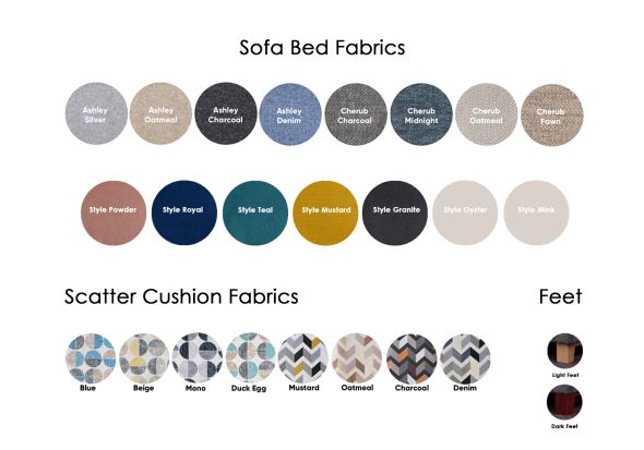 Sweet Dreams Eve 2 Seater Fabric Sofa Bed sleeps 2 wide range of fabric choices sprung slatted base 10cm sprung tufted mattress